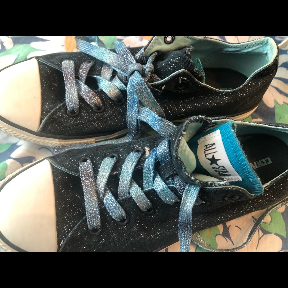 Converse All Star low tops W 8M EUC black teal